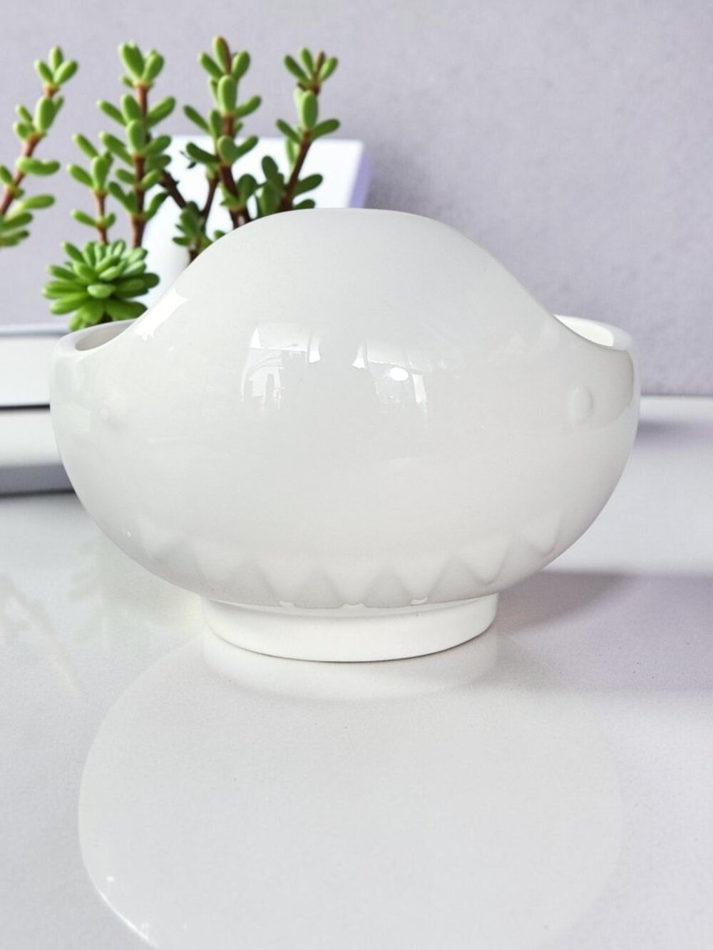 Dowan Shark Shaped White Ceramic Dish Bowl Mug Whimsical Mug Cup